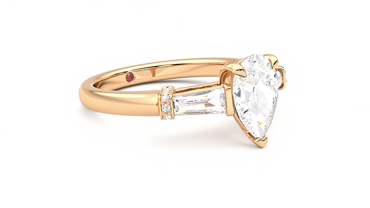Taylor & Hart Utopia Pear Engagement Ring 360 degree image 6