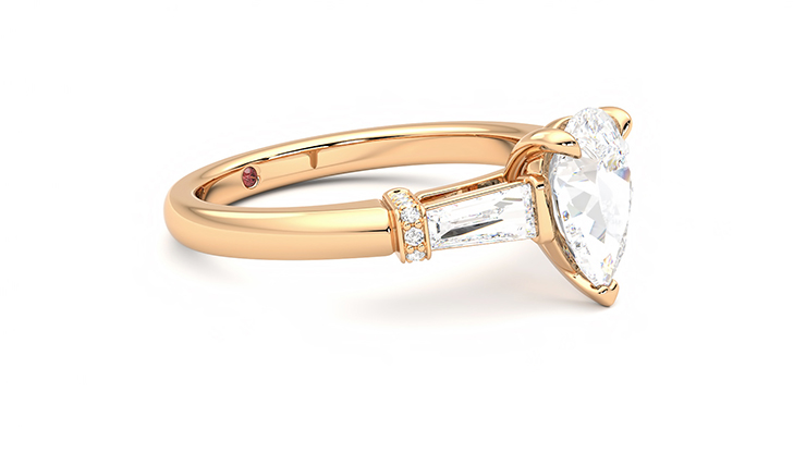 Taylor & Hart Utopia Pear Engagement Ring 360 degree image 7