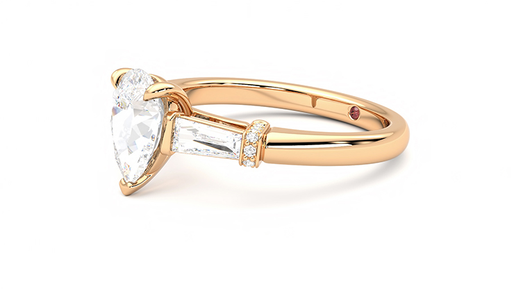 Taylor & Hart Utopia Pear Engagement Ring 360 degree image 23