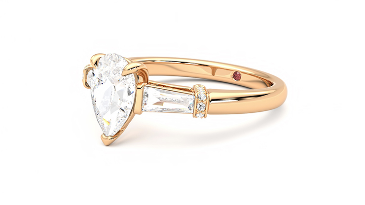 Taylor & Hart Utopia Pear Engagement Ring 360 degree image 24