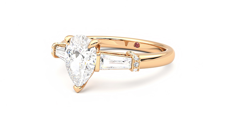Taylor & Hart Utopia Pear Engagement Ring 360 degree image 25