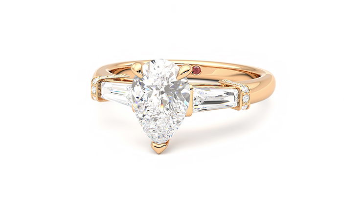 Taylor & Hart Utopia Pear Engagement Ring 360 degree image 27