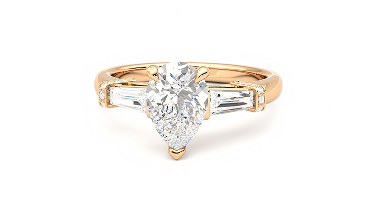 Taylor & Hart Utopia Pear Engagement Ring 360 degree image 28