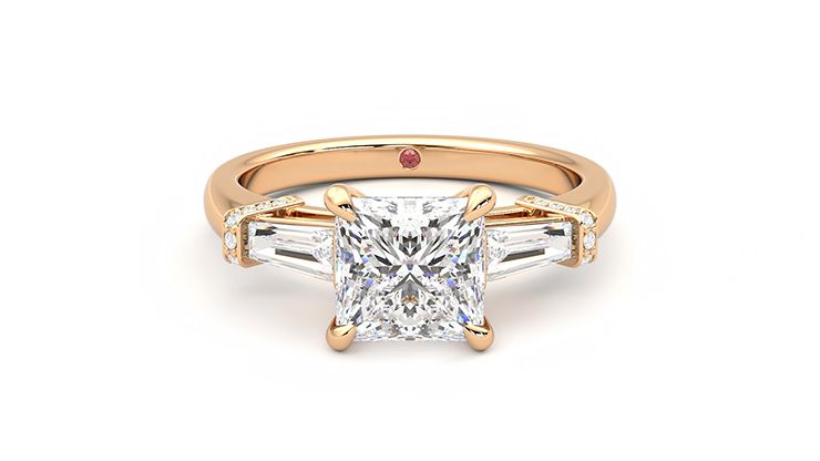 Taylor & Hart Utopia Princess Engagement Ring 360 degree image 0