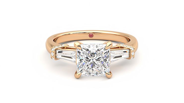 Taylor & Hart Utopia Princess Engagement Ring 360 degree image 1
