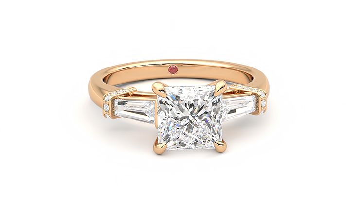 Taylor & Hart Utopia Princess Engagement Ring 360 degree image 2