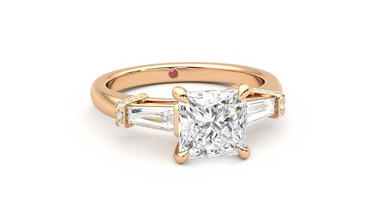 Taylor & Hart Utopia Princess Engagement Ring 360 degree image 3