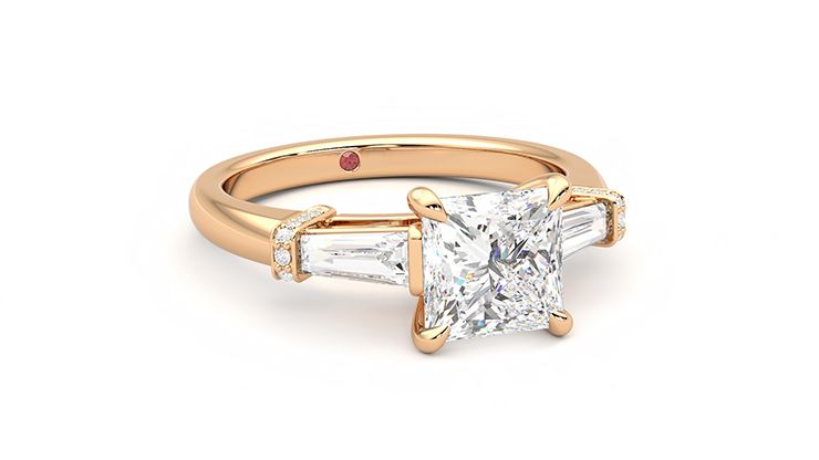 Taylor & Hart Utopia Princess Engagement Ring 360 degree image 4