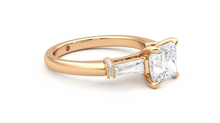 Taylor & Hart Utopia Princess Engagement Ring 360 degree image 7