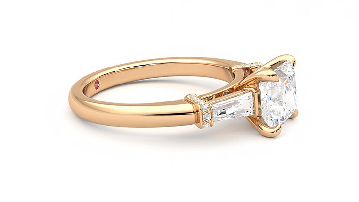Taylor & Hart Utopia Princess Engagement Ring 360 degree image 8