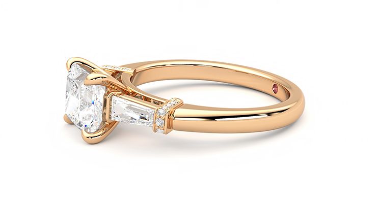Taylor & Hart Utopia Princess Engagement Ring 360 degree image 22