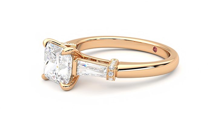 Taylor & Hart Utopia Princess Engagement Ring 360 degree image 23