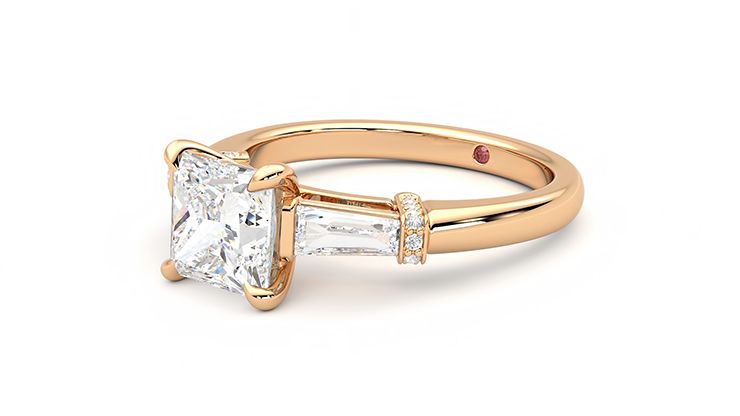 Taylor & Hart Utopia Princess Engagement Ring 360 degree image 24