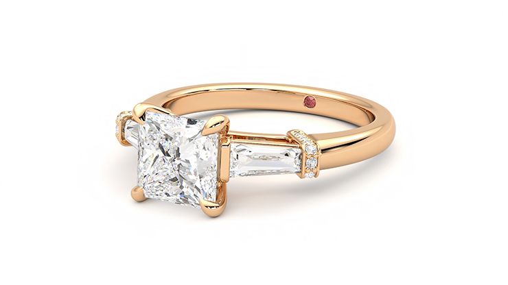 Taylor & Hart Utopia Princess Engagement Ring 360 degree image 25