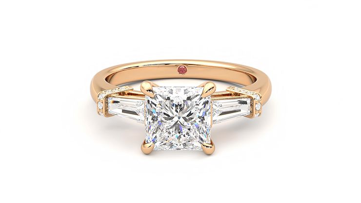 Taylor & Hart Utopia Princess Engagement Ring 360 degree image 29
