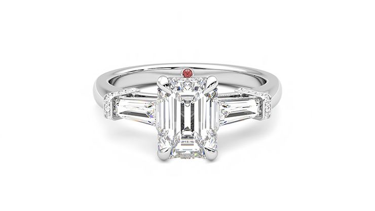 Taylor & Hart Utopia Emerald Engagement Ring 360 degree image 0