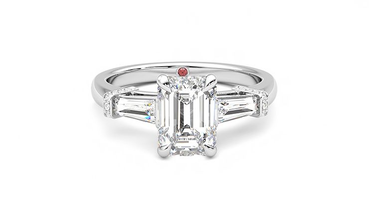 Taylor & Hart Utopia Emerald Engagement Ring 360 degree image 1