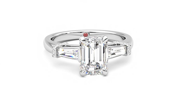 Taylor & Hart Utopia Emerald Engagement Ring 360 degree image 2