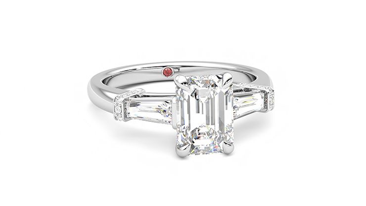 Taylor & Hart Utopia Emerald Engagement Ring 360 degree image 3