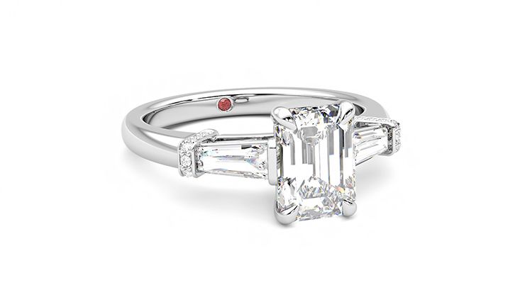 Taylor & Hart Utopia Emerald Engagement Ring 360 degree image 4