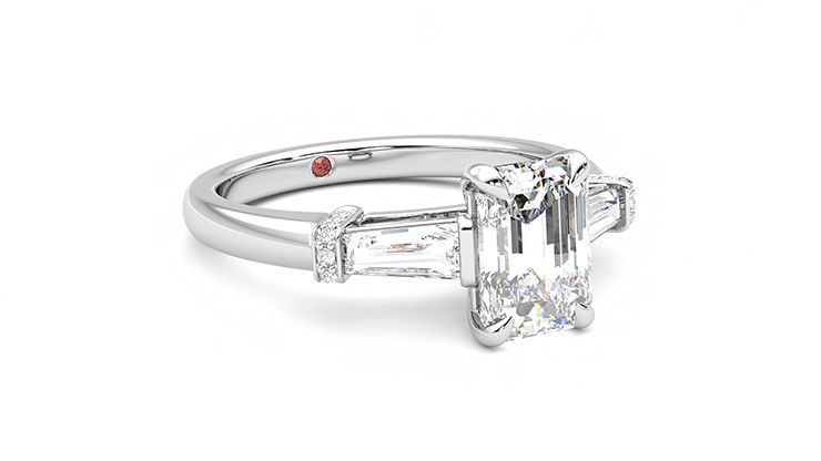 Taylor & Hart Utopia Emerald Engagement Ring 360 degree image 5