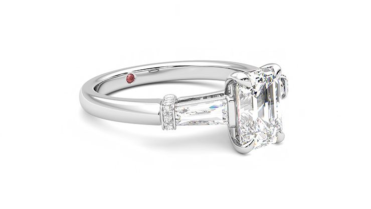 Taylor & Hart Utopia Emerald Engagement Ring 360 degree image 6