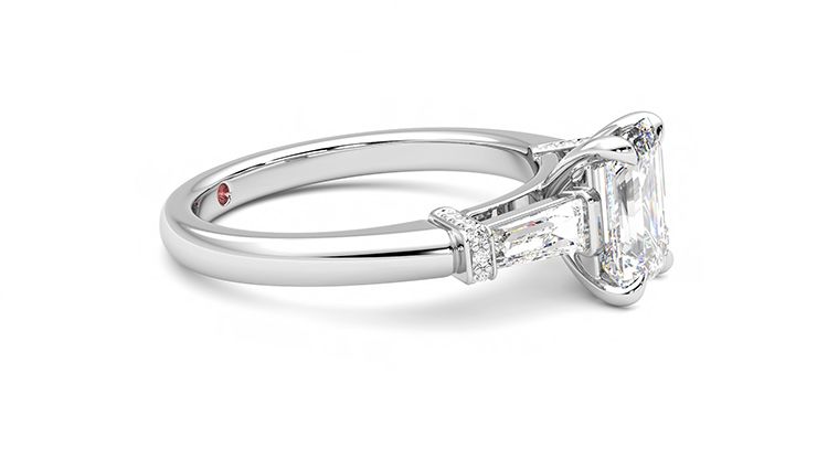 Taylor & Hart Utopia Emerald Engagement Ring 360 degree image 8
