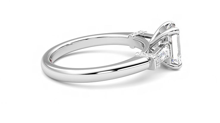Taylor & Hart Utopia Emerald Engagement Ring 360 degree image 10