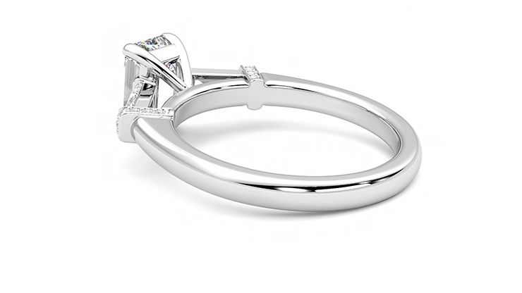 Taylor & Hart Utopia Emerald Engagement Ring 360 degree image 18