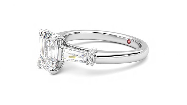 Taylor & Hart Utopia Emerald Engagement Ring 360 degree image 23