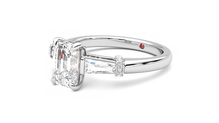 Taylor & Hart Utopia Emerald Engagement Ring 360 degree image 24