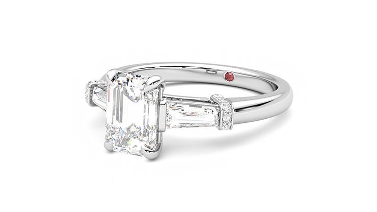 Taylor & Hart Utopia Emerald Engagement Ring 360 degree image 25