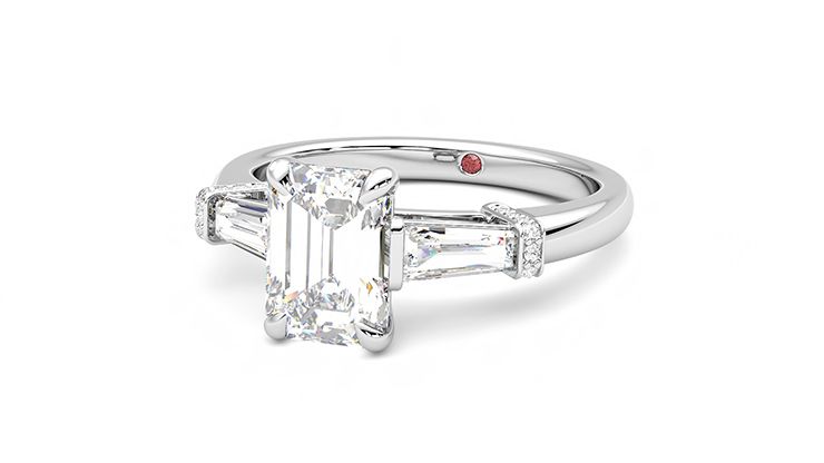 Taylor & Hart Utopia Emerald Engagement Ring 360 degree image 26