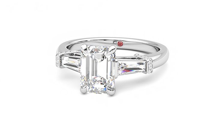 Taylor & Hart Utopia Emerald Engagement Ring 360 degree image 27