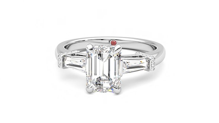 Taylor & Hart Utopia Emerald Engagement Ring 360 degree image 28