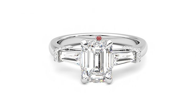 Taylor & Hart Utopia Emerald Engagement Ring 360 degree image 29