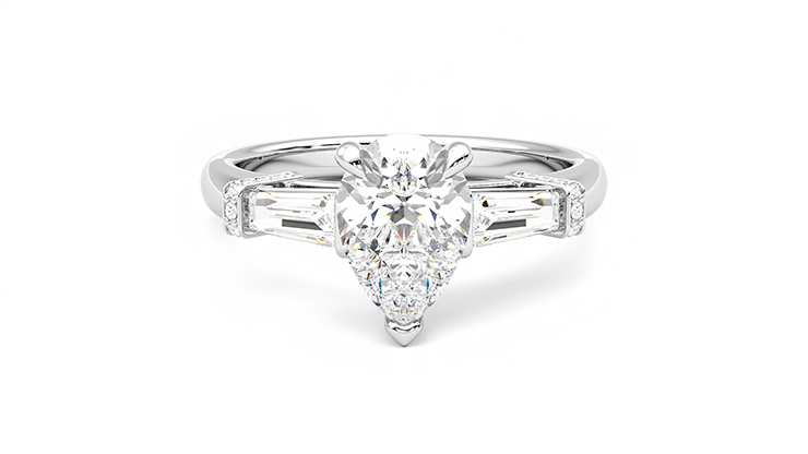 Taylor & Hart Utopia Pear Engagement Ring 360 degree image 0