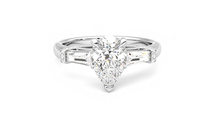 Taylor & Hart Utopia Pear Engagement Ring 360 degree image 1