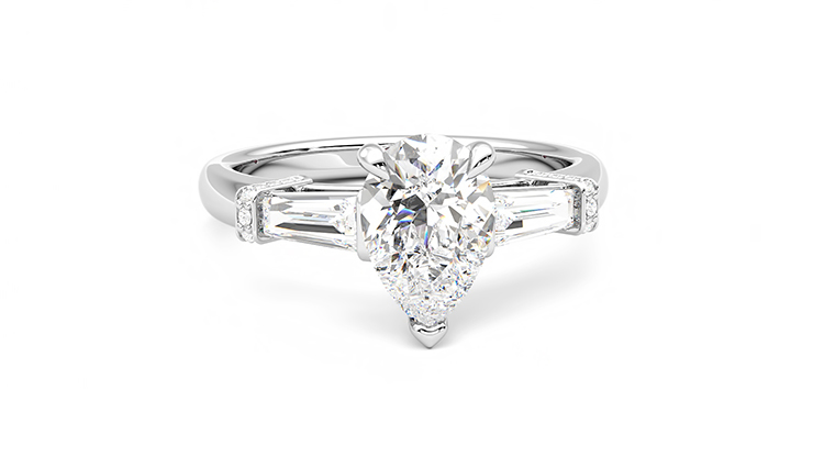 Taylor & Hart Utopia Pear Engagement Ring 360 degree image 2