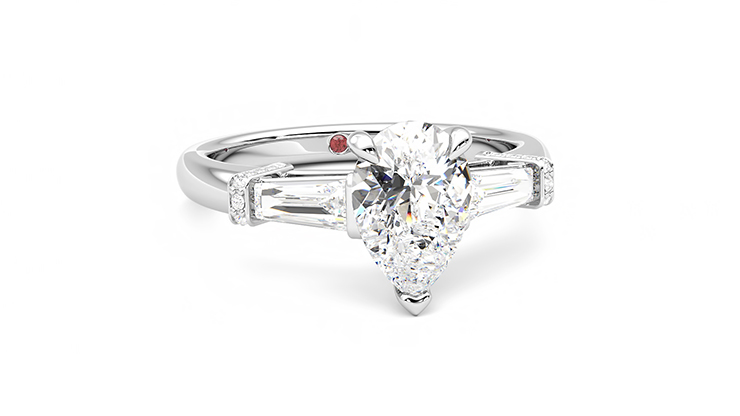 Taylor & Hart Utopia Pear Engagement Ring 360 degree image 3