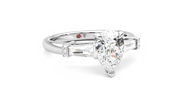 Taylor & Hart Utopia Pear Engagement Ring 360 degree image 4