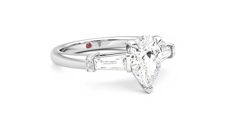 Taylor & Hart Utopia Pear Engagement Ring 360 degree image 5