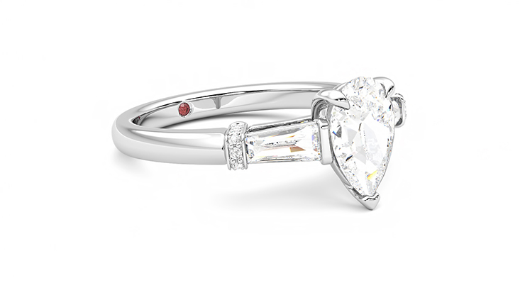 Taylor & Hart Utopia Pear Engagement Ring 360 degree image 6