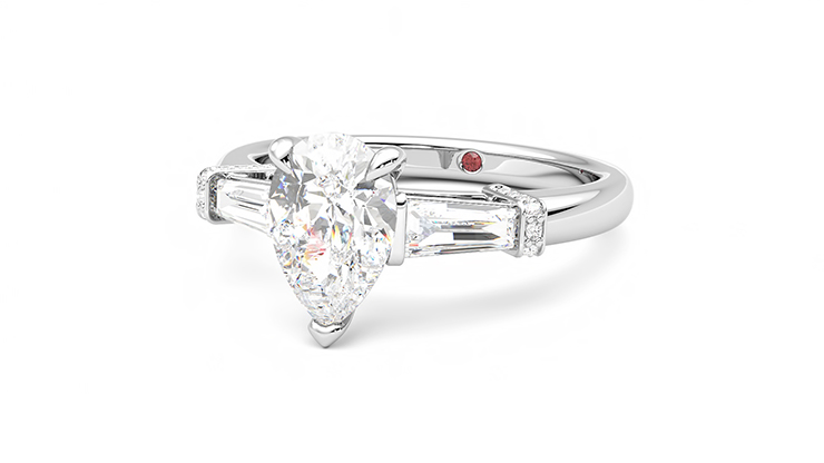 Taylor & Hart Utopia Pear Engagement Ring 360 degree image 26