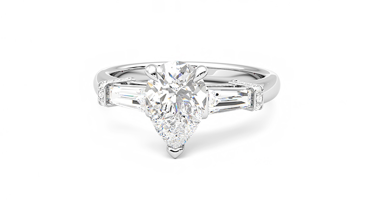 Taylor & Hart Utopia Pear Engagement Ring 360 degree image 28