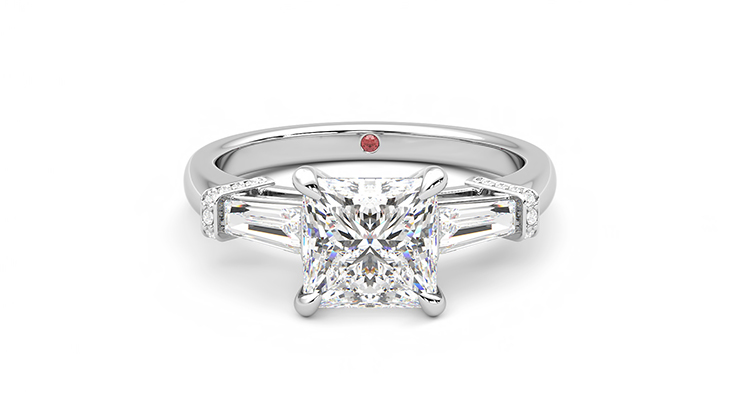 Taylor & Hart Utopia Princess Engagement Ring 360 degree image 0