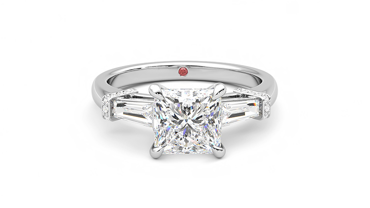 Taylor & Hart Utopia Princess Engagement Ring 360 degree image 1