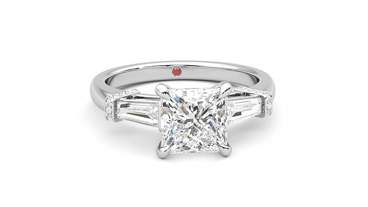 Taylor & Hart Utopia Princess Engagement Ring 360 degree image 2
