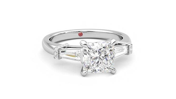 Taylor & Hart Utopia Princess Engagement Ring 360 degree image 3