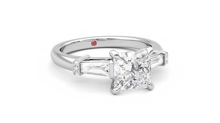 Taylor & Hart Utopia Princess Engagement Ring 360 degree image 4